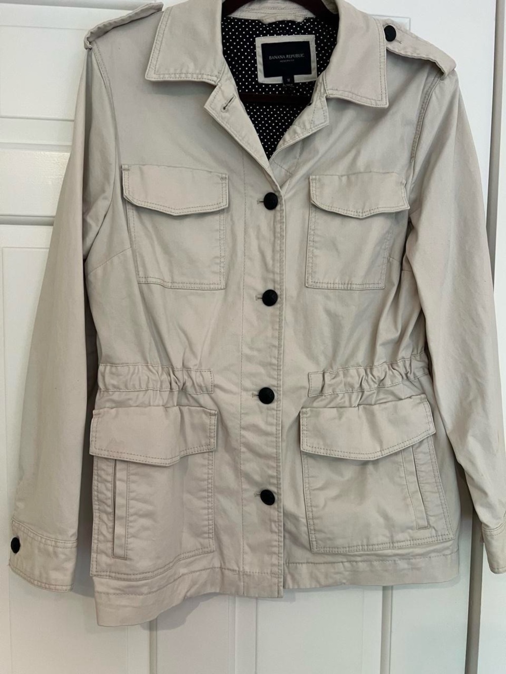 Banana Republic Beige Utility Jacket with Button Front